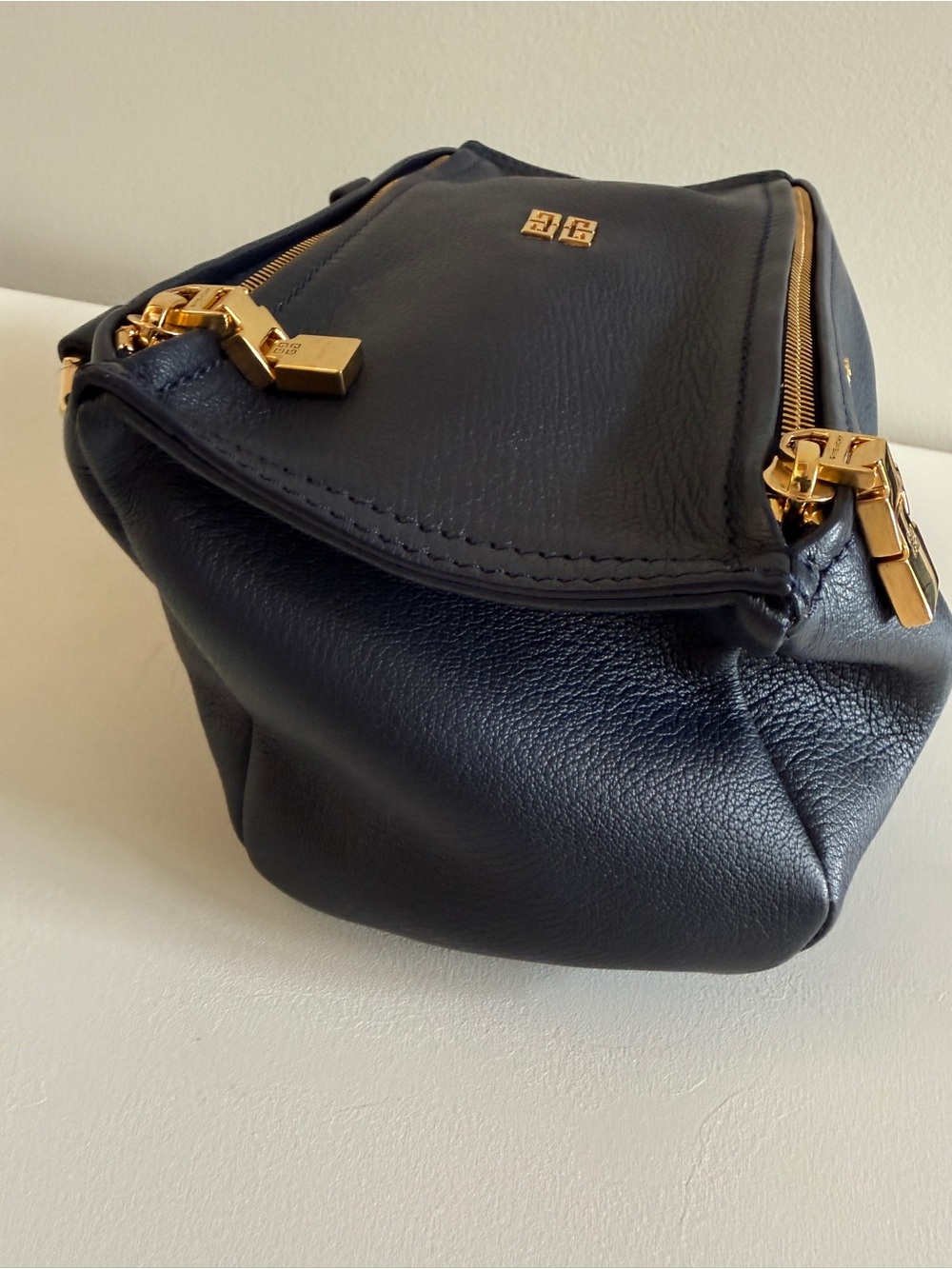 GIVENCHY Sugar Goatskin Mini Pandora Crossbody Bag Handbag, Navy Blue - Picture 4 of 12